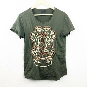 Zara Mens Olive Green T-shirt, Size S